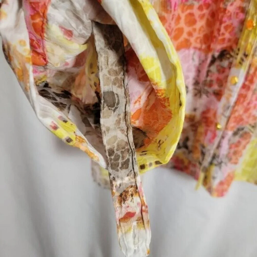 JM Collection Blouse Floral Sz 18 Breezy Flowy BOHO Feminine Vacation embellish - Picture 7 of 9